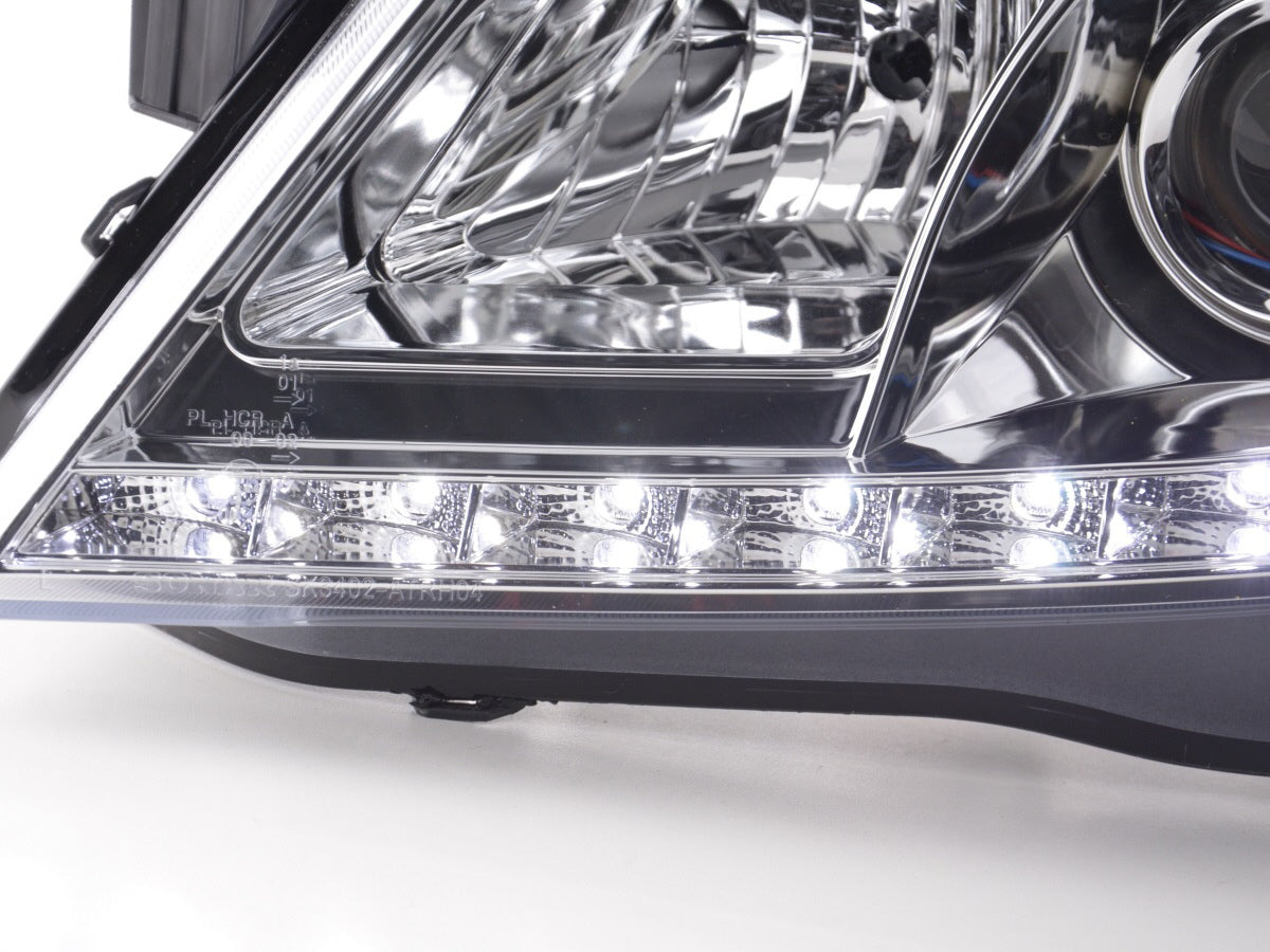 Scheinwerfer Set Daylight LED TFL-Optik Opel Astra H 04-10 chrom für Rechtslenker Scheinwerfer Set Daylight LED TFL-Optik Opel Astra H 04-10 chrom für Rechtslenker